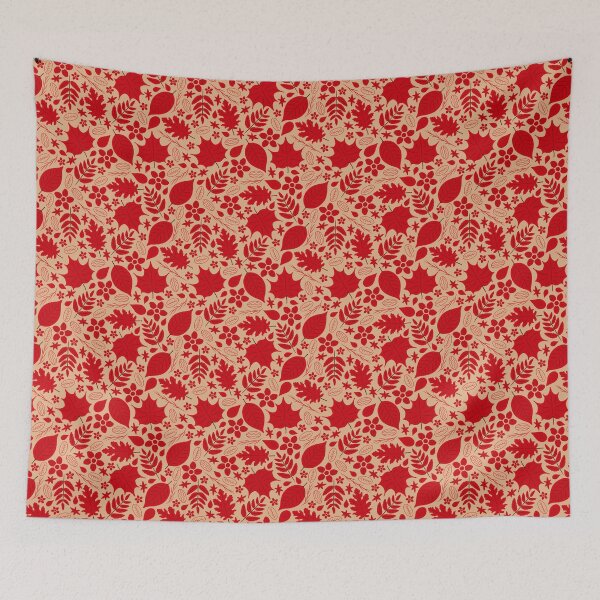 Item preview, Autumn Leaves and Flowers Pattern - Red designed and sold by miawgigi.