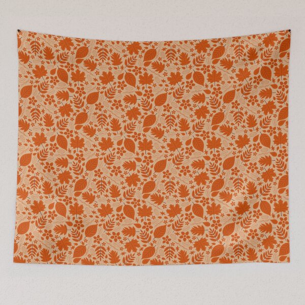 Item preview, Autumn Leaves and Flowers Pattern - Orange designed and sold by miawgigi.