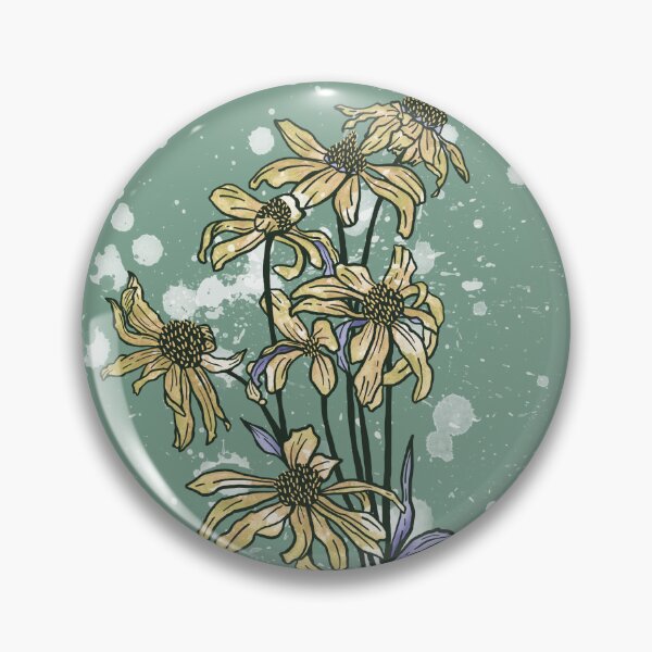 Item preview, Yellow Cone Flowers with Purple Leaves designed and sold by Lynne Adams.
