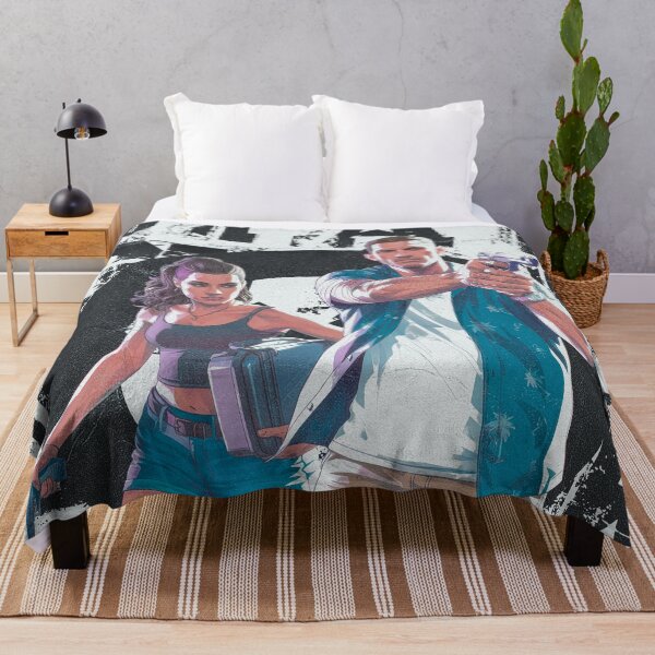 Item preview, : GTA 6 Jason and Lucia Vice City Streetwear Graphic Poster designed and sold by Shopunte.