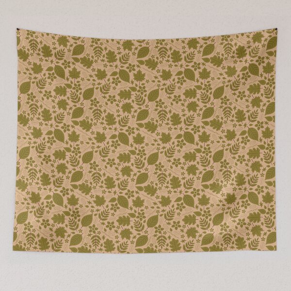 Item preview, Autumn Leaves and Flowers Pattern - Green designed and sold by miawgigi.