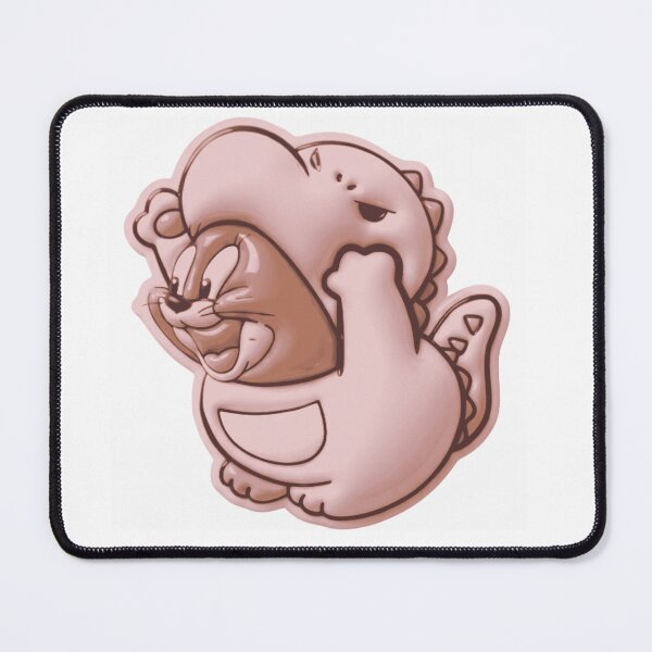 Item preview, Cute Pink Dragon Hugging Funny Mouse Cartoon Sticker designed and sold by BlackSyeth.