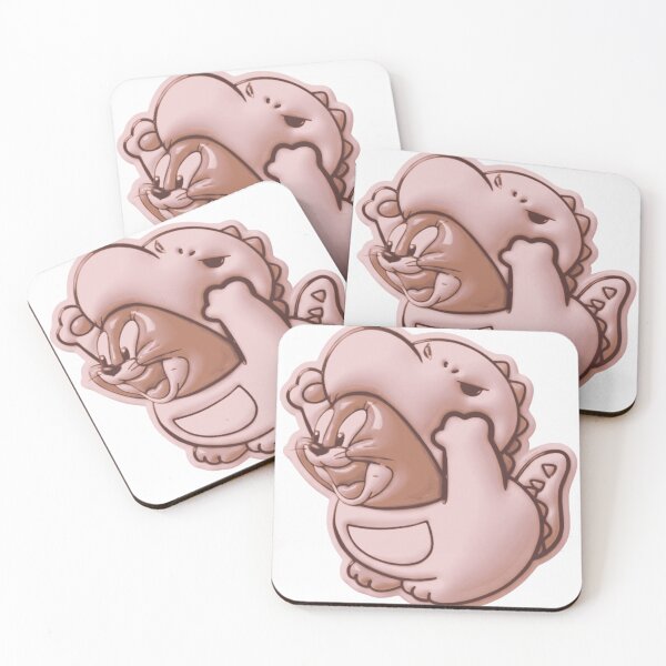 Item preview, Cute Pink Dragon Hugging Funny Mouse Cartoon Sticker designed and sold by BlackSyeth.