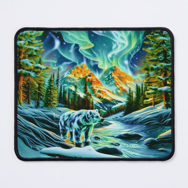 Item preview, Bear Snowy Mountain Forest Art designed and sold by MargaretWiktor.