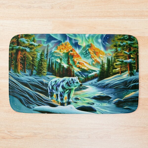 Item preview, Bear Snowy Mountain Forest Art designed and sold by MargaretWiktor.