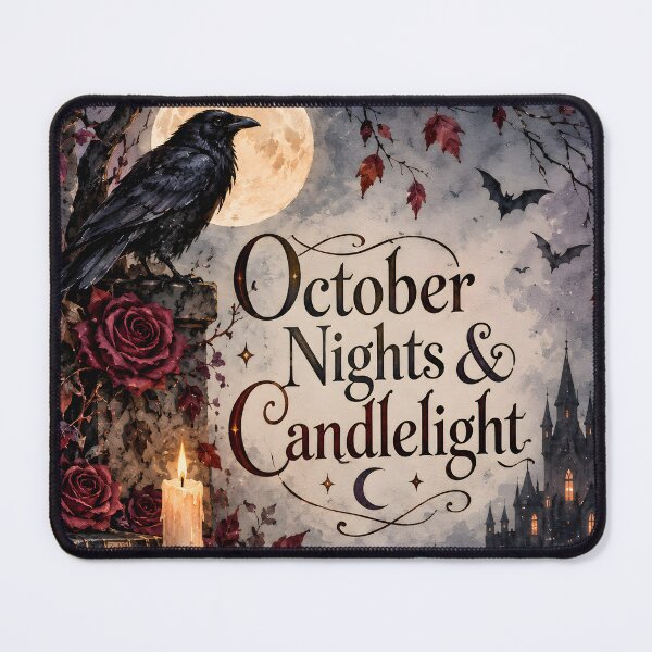 Item preview, October Nights & Candlelight – Gothic Raven Halloween designed and sold by blankTeeShirt.