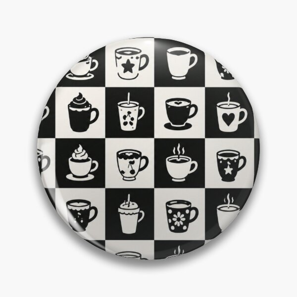 Item preview, Black & White Coffee Cup Checkerboard Pattern | Retro Coffee Lover Aesthetic designed and sold by TheStephanieRome.