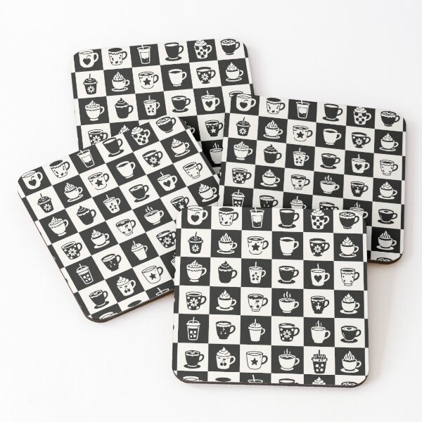 Item preview, Black & White Coffee Cup Checkerboard Pattern | Retro Coffee Lover Aesthetic designed and sold by TheStephanieRome.