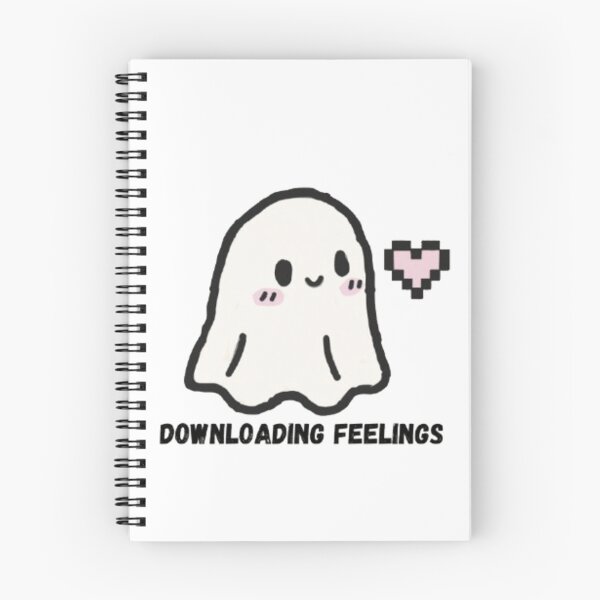 Item preview, Downloading Feelings – Cute Pixel Ghost Doodle Sticker designed and sold by MartynaMakes.