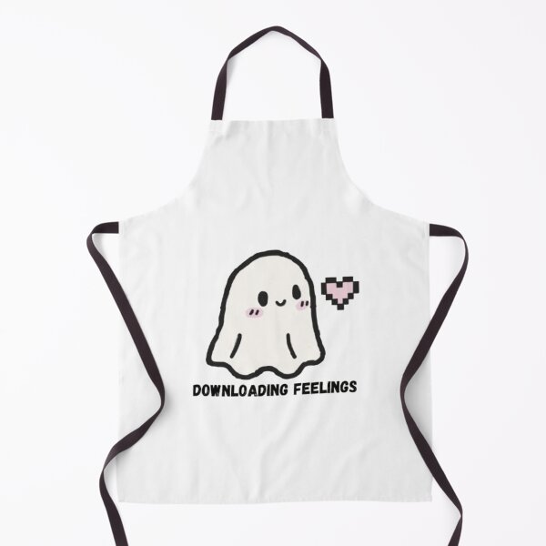 Item preview, Downloading Feelings – Cute Pixel Ghost Doodle Sticker designed and sold by MartynaMakes.