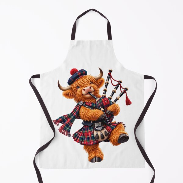 Item preview, Cute Scottish Highland Cow Bagpiper Playing Traditional Bagpipes designed and sold by MaedK.