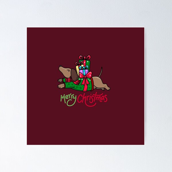 Item preview, Dachshund Merry Christmas Cute Wiener Dog designed and sold by stormk10.