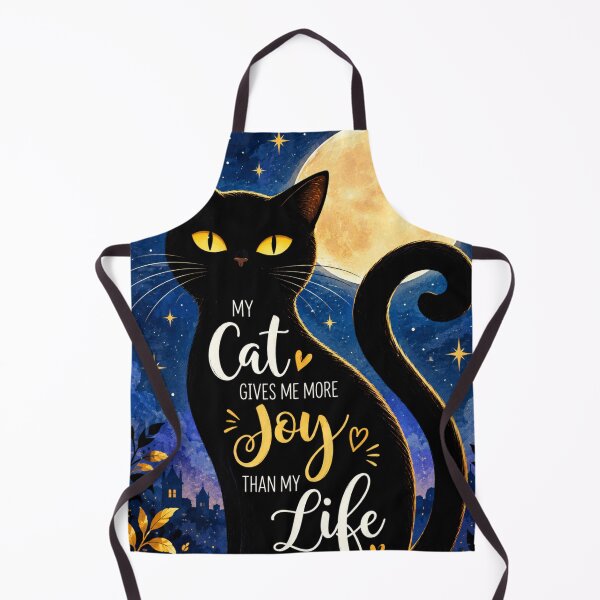 Item preview, My Cat Gives Me More Joy Than My Life – Funny Black Cat Moon Lover designed and sold by AbstractAuraArt.