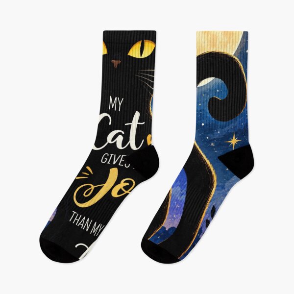Item preview, My Cat Gives Me More Joy Than My Life – Funny Black Cat Moon Lover designed and sold by AbstractAuraArt.