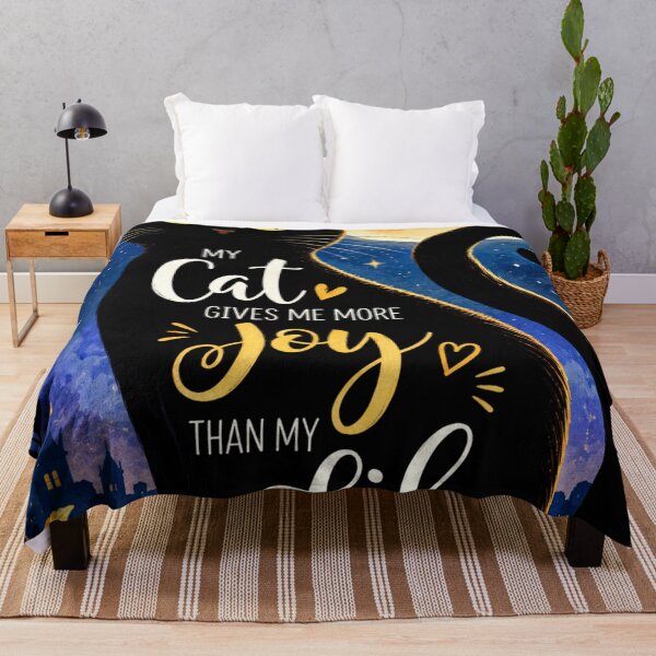 Item preview, My Cat Gives Me More Joy Than My Life – Funny Black Cat Moon Lover designed and sold by AbstractAuraArt.