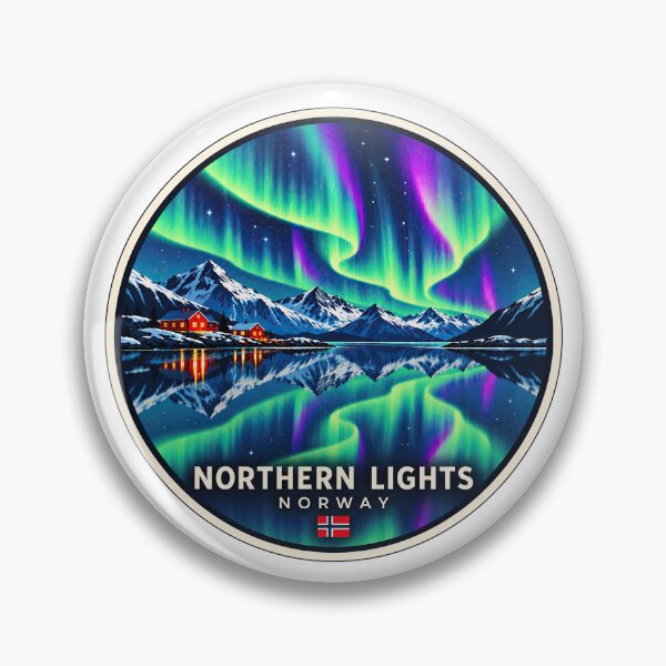 Item preview, Northern Lights Norway Aurora Borealis Fjord Norway designed and sold by NewNomads.