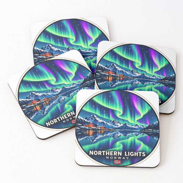Item preview, Northern Lights Norway Aurora Borealis Fjord Norway designed and sold by NewNomads.