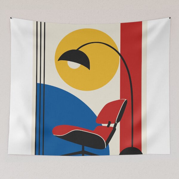 Item preview, Lámina de silla moderna de mediados de siglo, arte Bauhaus, lámina para rincón de lectura, arte retro para interiores, decoración modernista para el hogar, lámina de arte geométrico designed and sold by Studio pod Burom.