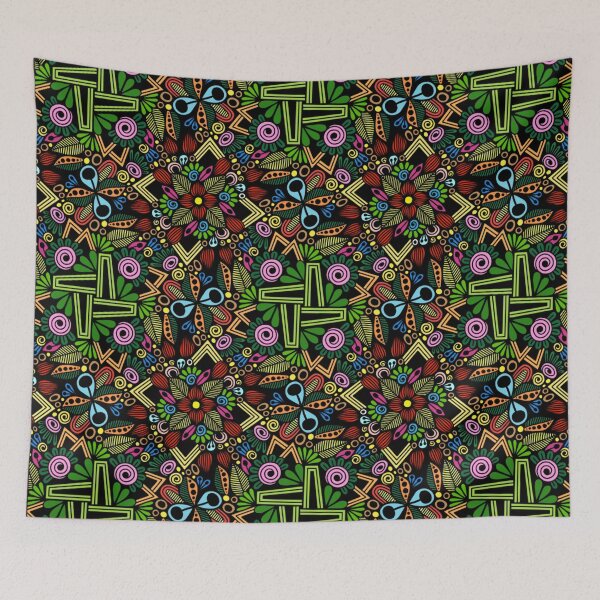 Item preview, Abstract Tribal Geometric Graffiti Mandala Pattern designed and sold by FioreDiCiliegio.