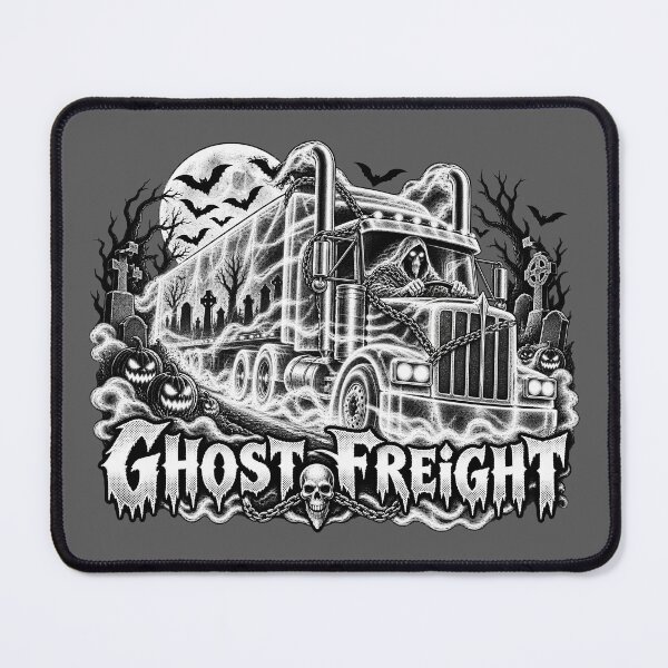 Item preview, Ghost Freight Monochrome Semi Truck - Black and White Phantom Driver Art designed and sold by NomadForge.