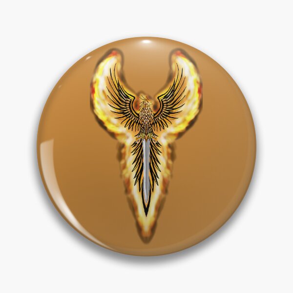 Item preview, Majestic Flaming Golden Phoenix with Sword Crest designed and sold by URSM.
