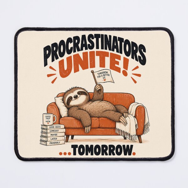 Item preview, Procrastinators Unite! …Tomorrow. – Funny Sloth designed and sold by Furflix.