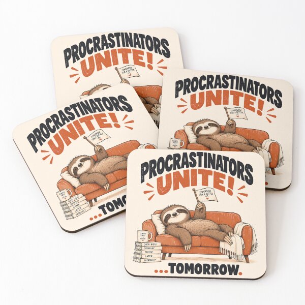 Item preview, Procrastinators Unite! …Tomorrow. – Funny Sloth designed and sold by Furflix.
