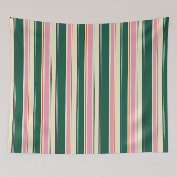 Item preview, Forest Green Pink and Orange Stripes designed and sold by AKAYOLO.