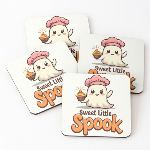 Item preview, Cute ghost decorating Halloween cupcakes designed and sold by MilaPrintify.
