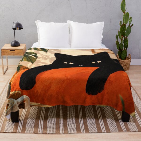 Item preview, Funny Black Cat Lover Gift | Lazy Cat Coffee Cozy Home designed and sold by AbstractAuraArt.