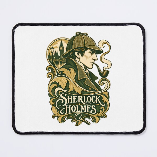 Item preview, Sherlock Holmes: Ornate Green London Portrait designed and sold by Fenay Designs.