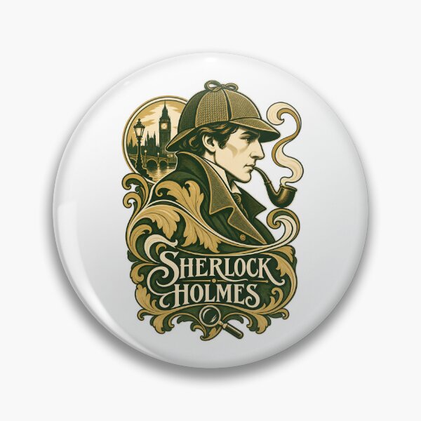 Item preview, Sherlock Holmes: Ornate Green London Portrait designed and sold by Fenay Designs.