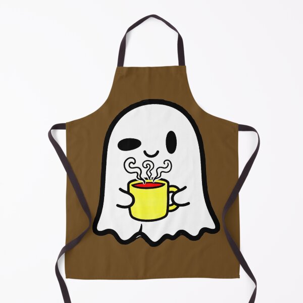 Item preview, Cute Ghost with Coffee - Adorable Halloween Ghost Drinking Coffee designed and sold by AstronautMerch.