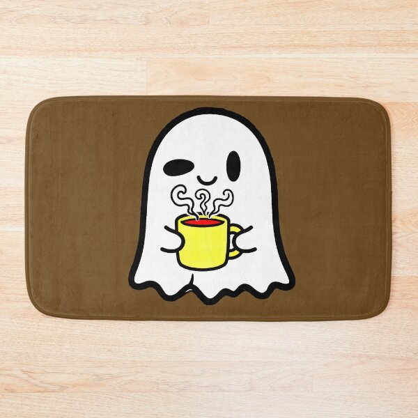 Item preview, Cute Ghost with Coffee - Adorable Halloween Ghost Drinking Coffee designed and sold by AstronautMerch.