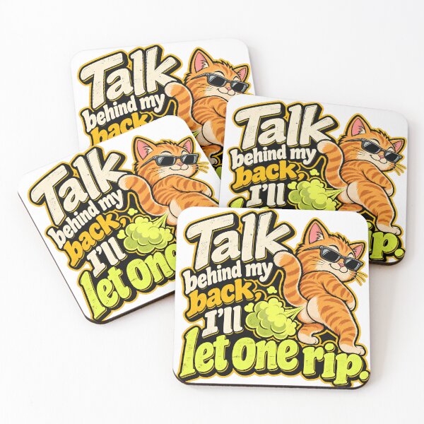 Item preview, Talk Behind My Back I’ll Let One Rip Funny Cat Fart T-Shirt designed and sold by DesignArtist.ia.