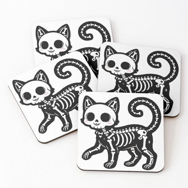 Item preview, Cute Skeleton Cat - Adorable Skull Cat Halloween Kawaii designed and sold by AstronautMerch.