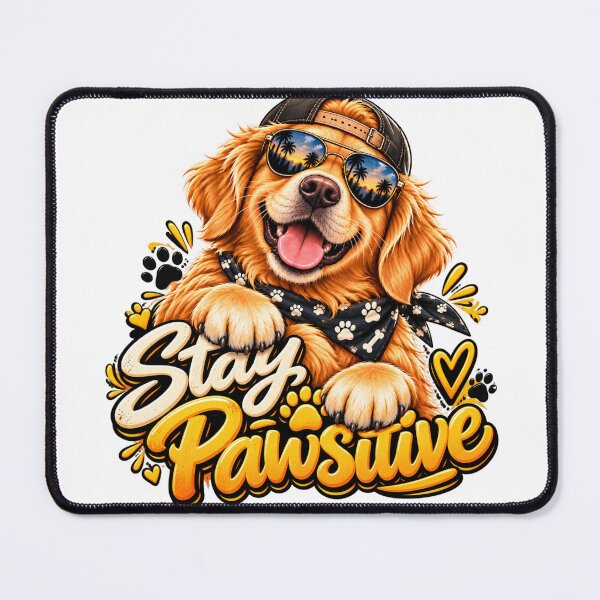 Item preview, Cool Golden Retriever Stay Pawsitive Sunglasses Dog Sticker designed and sold by RedCare.
