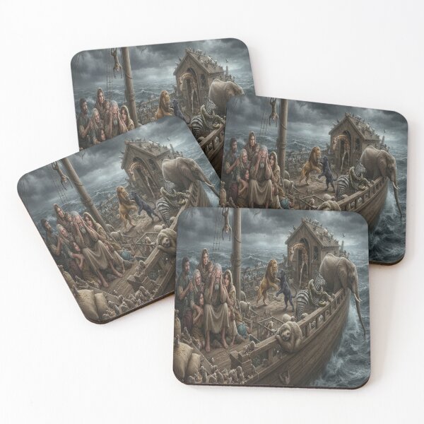Item preview, Noah's Ark Chaos and Stormy Sea  Dark Fantasy Art designed and sold by AfresStudio.