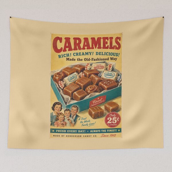 Item preview, Caramels Vintage Poster designed and sold by kawaiistudio.