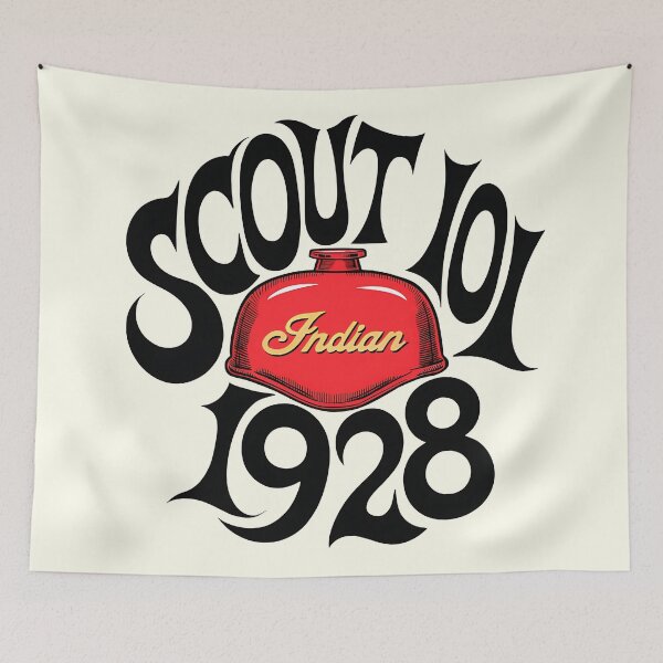Item preview, 1928 Indian Scout 101 Groovy Psychedelic Vintage Motorcycle Emblem designed and sold by EdGraphy.