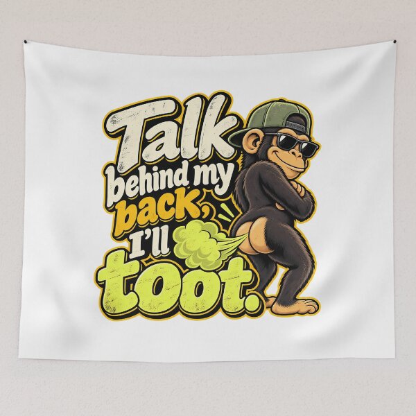 Item preview, Funny Monkey Fart Joke Retro Graphic Tee designed and sold by DesignArtist.ia.