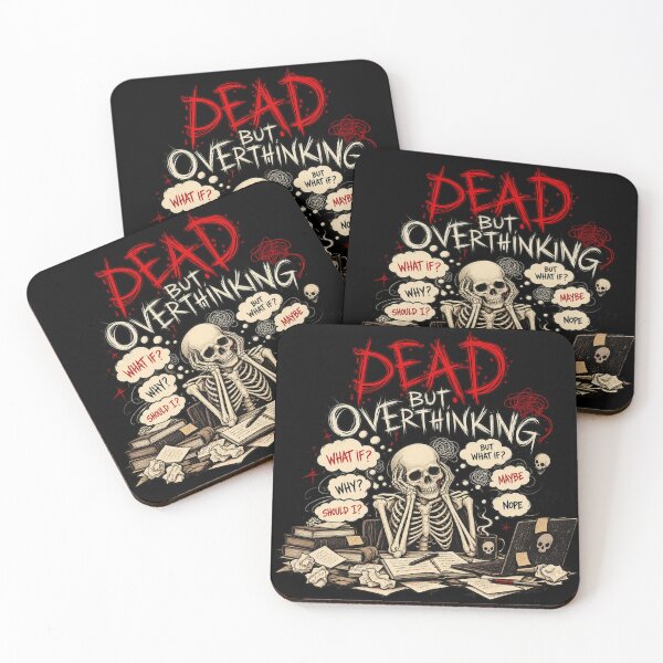 Item preview, Dead But Overthinking Skeleton Funny Dark Humor designed and sold by selvashop.