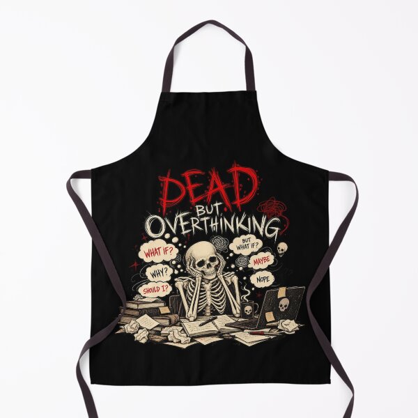 Item preview, Dead But Overthinking Skeleton Funny Dark Humor designed and sold by selvashop.