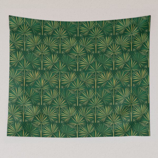 Item preview, Emerald Gold Palm Leaf Luxury Pattern designed and sold by AIG - Andrei Ilie Graphics.