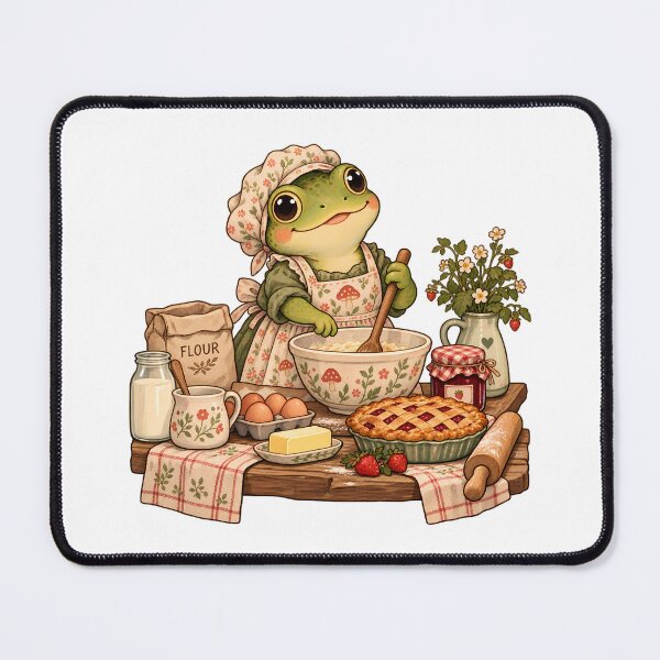 Item preview, Cozy Baking Frog in a Cottage Kitchen designed and sold by BLUEFOX05.