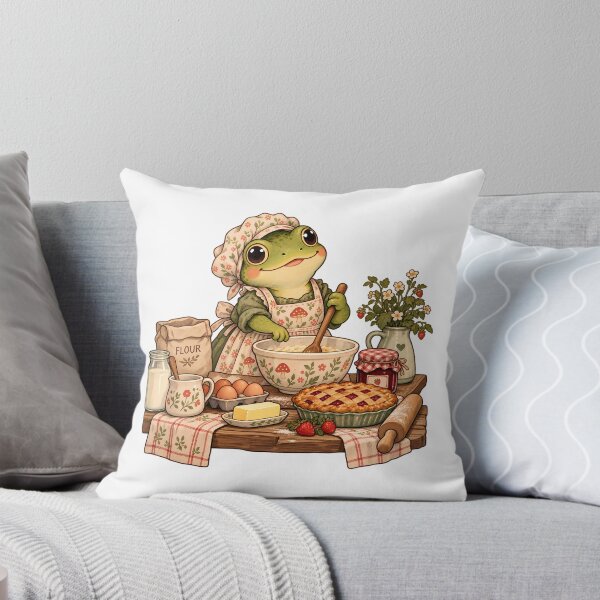 Item preview, Cozy Baking Frog in a Cottage Kitchen designed and sold by BLUEFOX05.
