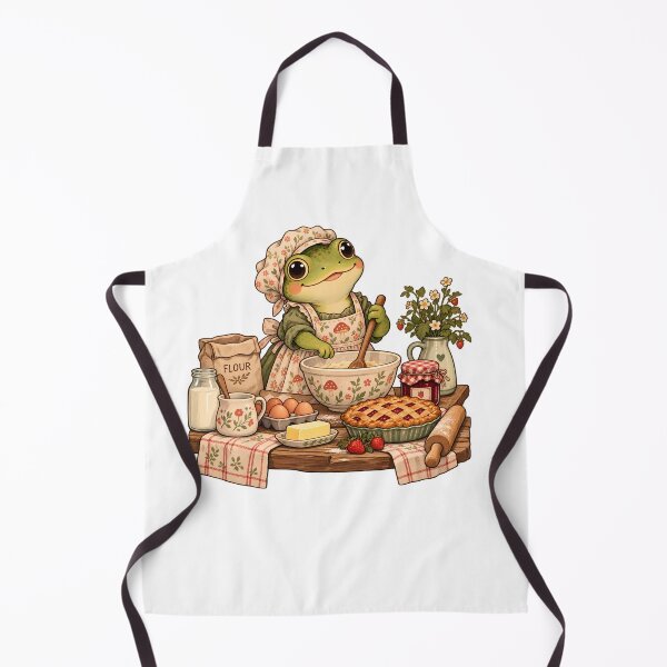 Item preview, Cozy Baking Frog in a Cottage Kitchen designed and sold by BLUEFOX05.