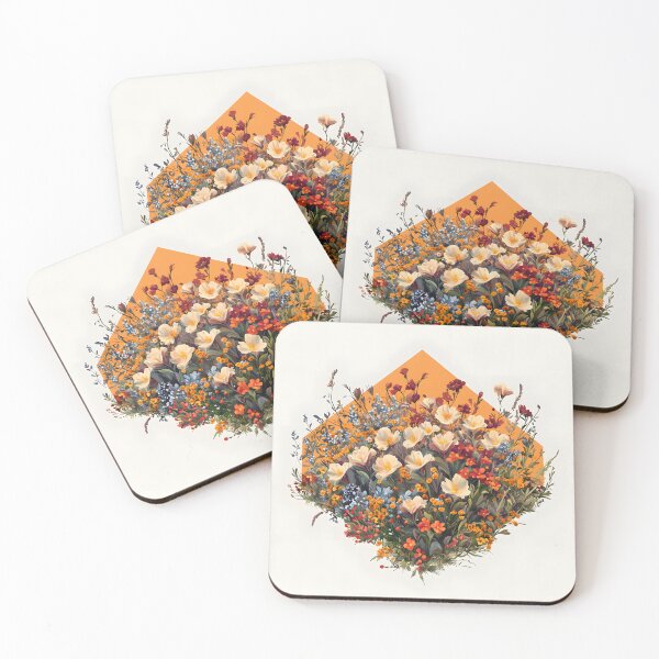 Item preview, Pressed Wildflower Meadow, 3d Render, Warm Orange designed and sold by Checho30.