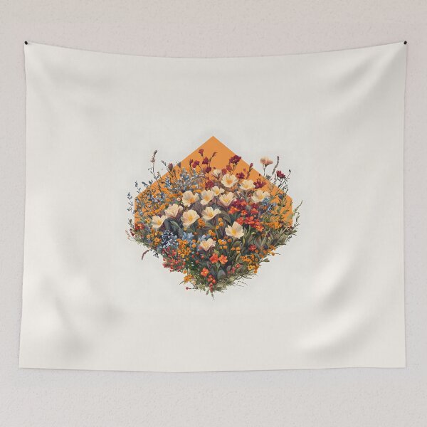 Item preview, Pressed Wildflower Meadow, 3d Render, Warm Orange designed and sold by Checho30.