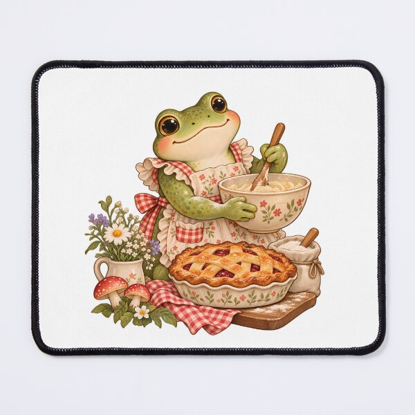 Item preview, Baking Frog Cottagecore Baker With Berry Pie designed and sold by BLUEFOX05.